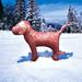 Pink Victoria's Secret Accessories | Large Pink Holiday Dog | Color: Red/Silver | Size: Os