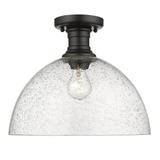 Golden Lighting Hines 13 Inch 1 Light Semi Flush Mount - 3118-SF14 BLK-SD