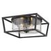 Golden Lighting Mercer 14 Inch 2 Light Flush Mount - 4309-FM BLK-BLK-SD