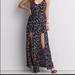 American Eagle Outfitters Dresses | American Eagle Outfitters Floral Maxi Romper Dress | Color: Black/Pink | Size: S