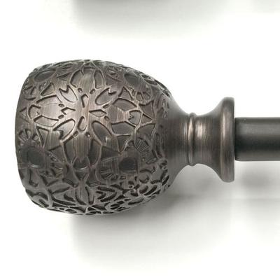 Brooklane Decorative Curtain Rod Set Pewter, 48