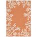 Coral Border Rectangle Rug, 7'6" x 9'6", Light Rust