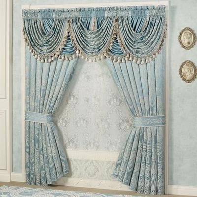Regency Tailored Curtain Pair Parisian Blue, 96 x 96, Parisian Blue