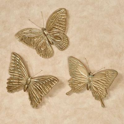 Aldora Butterfly Wall Art Gold Set of Three, Set o...