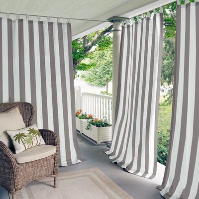 Highland Stripe Tab Top Curtain Panel Dark Gray, 5...