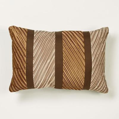 Delta Pleated Pillow Bronze Rectangle, Rectangle, Bronze