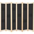 vidaXL 6-Panel Room Divider Black 240x170x4 cm Fabric