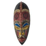 Bungalow Rose Wood Mask Wall Décor in Red | 17.25 H x 6.5 W x 3.7 D in | Wayfair BBC2C8334A7248159846842048937915