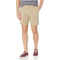 Nautica Men's Cotton Twill Flat Front Stretch Chino Short Casual, True Khaki, 42