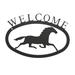 Rosalind Wheeler Elsa Running Horse Welcome Sign Metal | 7.88 H x 11.38 W x 0.05 D in | Wayfair E7D4015E7A5143B6B3641FD7FFCEBB53