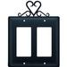 Village Wrought Iron Heart Double GFI 2-Gang Duplex Outlet Wall Plate in Black | 8 H x 4.63 W x 0.02 D in | Wayfair EGG-51