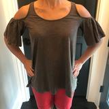 Anthropologie Tops | Anthropologie Pure + Good Cold Shoulder | Color: Gray | Size: Xs