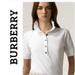 Burberry Tops | Burberry Short Sleeve Ruffle Collar Polo Top Xs | Color: White | Size: Xs