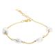 Women's Pearl Bracelet with Four Freshwater Cultured Pearl Baroque Keshi shape 8-9 mm - 925 Sterling Silver Chain 18k Gold Plated by Secret & You - 17-20 cm long.