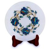 August Grove® Nordin Garland Marble Inlay Decorative Plate Marble in Blue | 0.4 H x 6 W x 6 D in | Wayfair 03B2A158A9854041A594433BB0BE0037