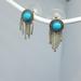 Anthropologie Jewelry | Anthropologie Gold Turquoise Fashion Earrings | Color: Blue/Gold | Size: Os