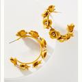Anthropologie Jewelry | Anthropologie Autumnal Blooms Hoop Earring | Color: Gold/Yellow | Size: Os