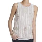 Anthropologie Tops | Anthro Beige & Gray Eloise Rosita Lace Tank Top | Color: Cream/Gray | Size: S