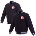 Men's JH Design Navy St. Louis Cardinals Reversible Full-Snap Wool Jacket with Embroidered Logo