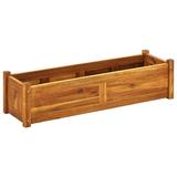 Symple Stuff Raised Garden Bed Raised Flower Bed Raised Garden Box Solid Acacia Wood in Brown | 9.8 H x 39.4 W x 11.8 D in | Wayfair