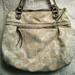 Coach Bags | Large Cloth Coach Handbag | Color: Cream/Silver | Size: 12 14