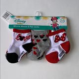 Disney Accessories | Disney Baby Mini Mouse Socks | Color: Red/White | Size: Shoe Size 1-2