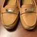 Coach Shoes | Coach Authentic Tan Loafers W/ Gold Logo 6.5 | Color: Tan | Size: 6.5