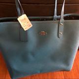 Coach Bags | Coach Reversible Tote Handbag-Clutch $50 W/ Tote | Color: Blue | Size: Os