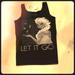 Disney Tops | Disney Frozen Let It Go Tank Top | Color: Black/Silver | Size: M