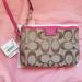 Coach Bags | Brand New Coach Wristlet Sv/Khaki/Fuchsia | Color: Pink/Tan | Size: Os