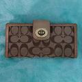 Coach Bags | Coach Authentic Monogrammed Checkbook Wallet | Color: Brown/Gold | Size: Os