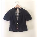 Anthropologie Jackets & Coats | Cropped Short Sleeve Anthro Blazer Size 2. | Color: Black | Size: 2