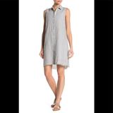 Anthropologie Dresses | Nwt Beach Lunch Lounge Striped But Down Shirtdress | Color: Gray/White | Size: L