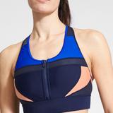 Athleta Swim | Athleta Navy Color Block Zip Bikini Top Xxs | Color: Black/Blue | Size: Xxs