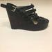 Coach Shoes | Coach Wedge Sandals - Black And Wood | Color: Black | Size: 7