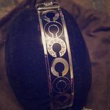 Coach Jewelry | Coach Plated Silver, Crystal & Enamel Bangle | Color: Black/Silver | Size: Os
