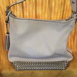 Coach Bags | Coach Legacy Studded Duffle In White Leather | Color: Silver/White | Size: 9.75 X 13 X 5.5