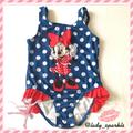 Disney Swim | Girls One Piece Minnie Swimming Suit 3t | Color: Blue/White | Size: 3tg