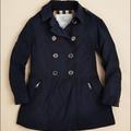 Burberry Jackets & Coats | Burberry Girls Navy Trench Coat Size 14 Y | Color: Blue/Cream | Size: 14y