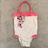 Disney Swim | Minnie Mouse Baby Girl Swimsuit | Color: Pink/White | Size: 18-24mb