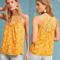 Anthropologie Tops | Martell Halter Top By Maeve | Color: White/Yellow | Size: Xs