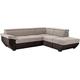 Mivano Ecksofa Speedway / Moderne Couch in L-Form mit verstellbaren Kopfteilen und Ottomane / 262 x 79 x 224 / Zweifarbiger Bezug, elephant/mud