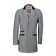 Mens Retro 3/4 Long Black Grey Overcoat Jacket Wool Blend Smart Formal Tailored Fit Top Coat[BLAKE,38,Grey]