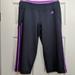 Adidas Pants & Jumpsuits | Adidas Athletic Capris Climalite Gray Size Medium | Color: Gray/Purple | Size: M