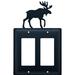 Village Wrought Iron Moose GFI 2-Gang Duplex Outlet Wall Plate in Black | 8 H x 4.63 W x 0.02 D in | Wayfair EGG-19