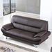 Orren Ellis Holbrooke 83" Pillow Top Arm Sofa Faux Leather in Brown | 37 H x 83 W x 39 D in | Wayfair EK-B118-DC-SF