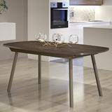 Corrigan Studio® Camire Extendable Butterfly Leaf Birch wood veneer Dining Table Wood/Metal in Gray/Brown | 30 H in | Wayfair