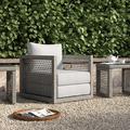 Kelly Clarkson Home Aura 3 Piece Outdoor Patio Wicker Rattan Set in Blue/White/Indigo | 32 H x 32 W x 27.5 D in | Wayfair