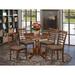 Charlton Home® Schexnayder 5 - Piece Solid Wood Rubberwood Dining Set Wood/Upholstered in Brown | 29.5 H in | Wayfair
