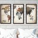 Williston Forge 'Scrap Metal'3 Piece Framed Graphic Art Set Plastic/Acrylic in Brown/Gray | 33.5 H x 52.5 W x 1 D in | Wayfair